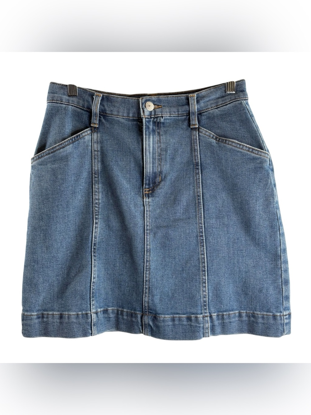 BANANA REPUBLIC Classic Blue Denim Stretch Mini Skirt $88